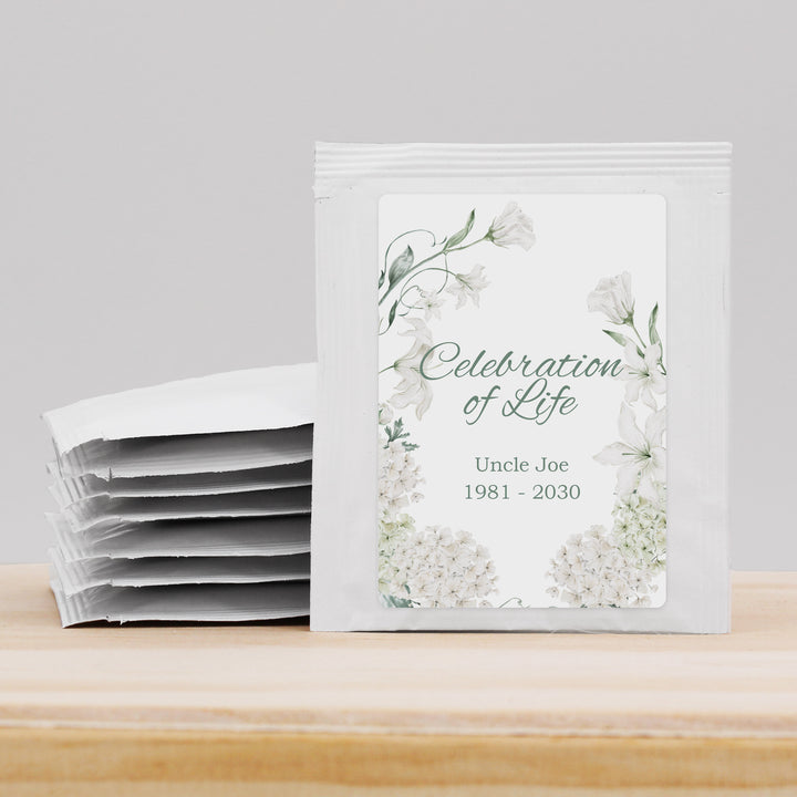 In Loving Memory Funeral Tea Favors, Forever in our Hearts, Memorial Tea Bags