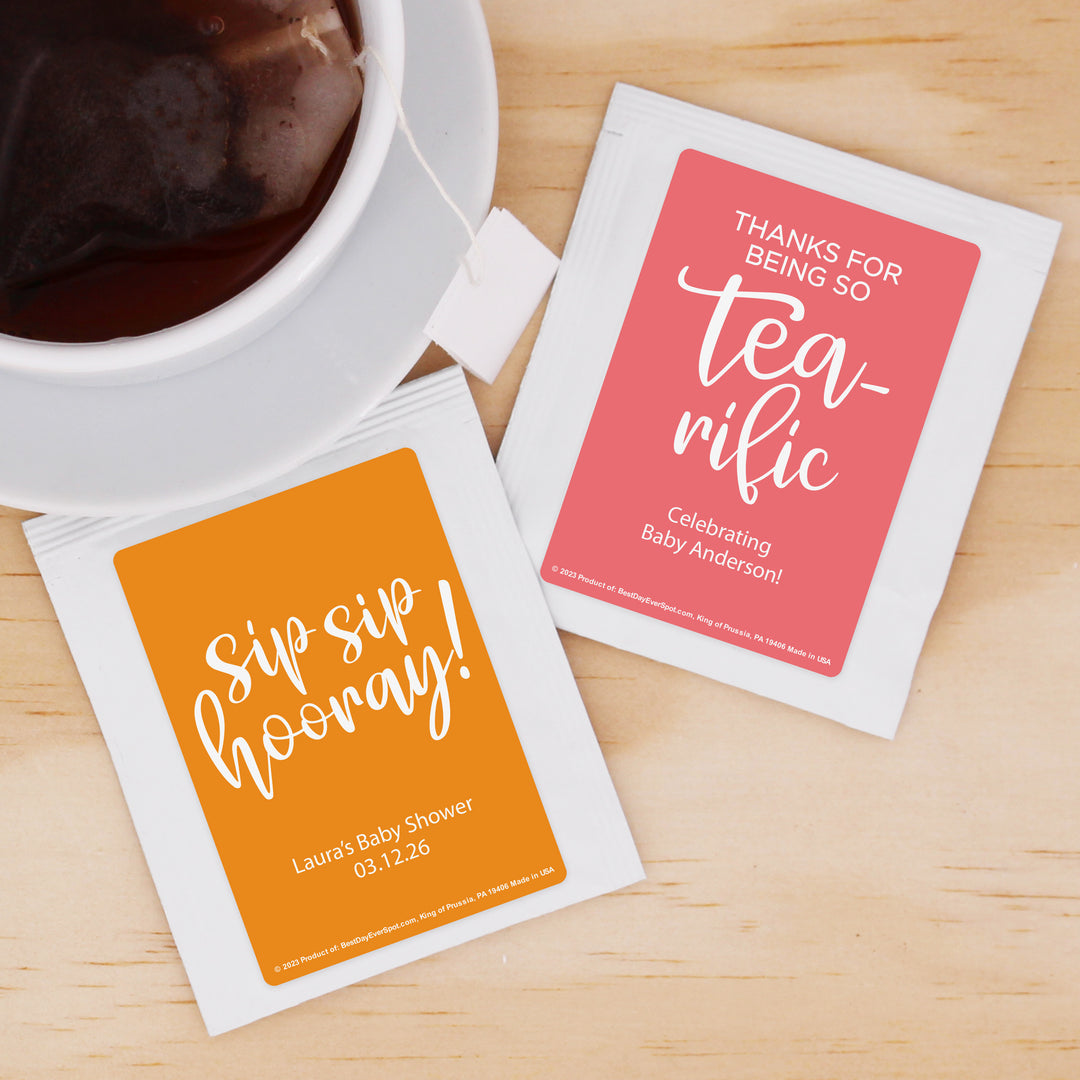 Baby Shower Favors, Baby Shower Tea, A Little Sweet-tea, A Baby is Brewing Shower Favors