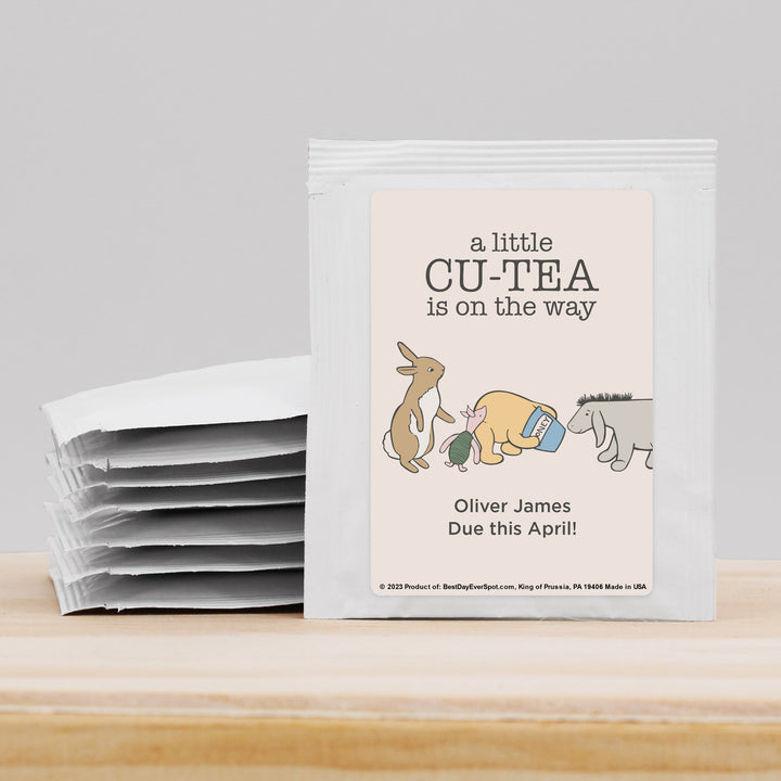 Classic Winnie the Pooh, Baby Shower Tea Bags, Baby Shower Favors, A Little Cu-Tea is on the Way