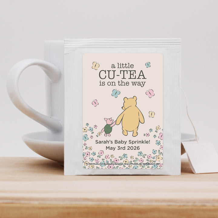 Winnie the Pooh Baby Shower Tea Bags, Baby Shower Favors, Baby Shower Tea, A Little Cu-Tea is on the Way, Pooh and Piglet