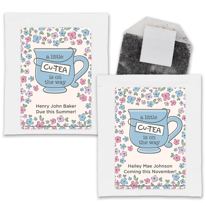 Baby Shower Tea Favors, A Little Cu-Tea is on the Way, Baby Shower Girl