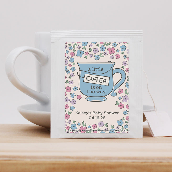 Baby Shower Tea Favors, A Little Cu-Tea is on the Way, Baby Shower Girl