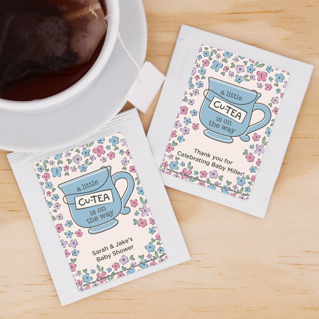 Baby Shower Tea Favors, A Little Cu-Tea is on the Way, Baby Shower Girl