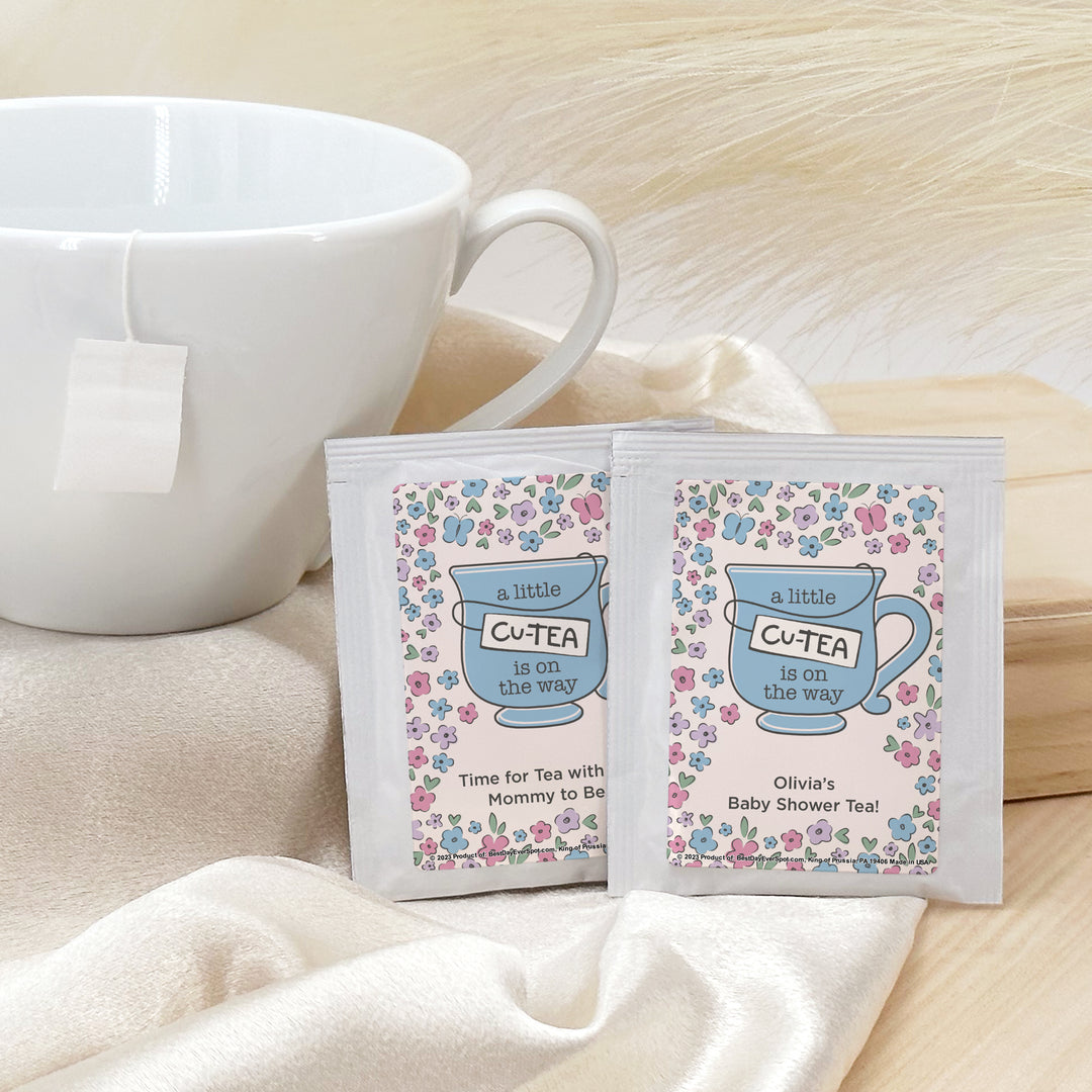 Baby Shower Tea Favors, A Little Cu-Tea is on the Way, Baby Shower Girl