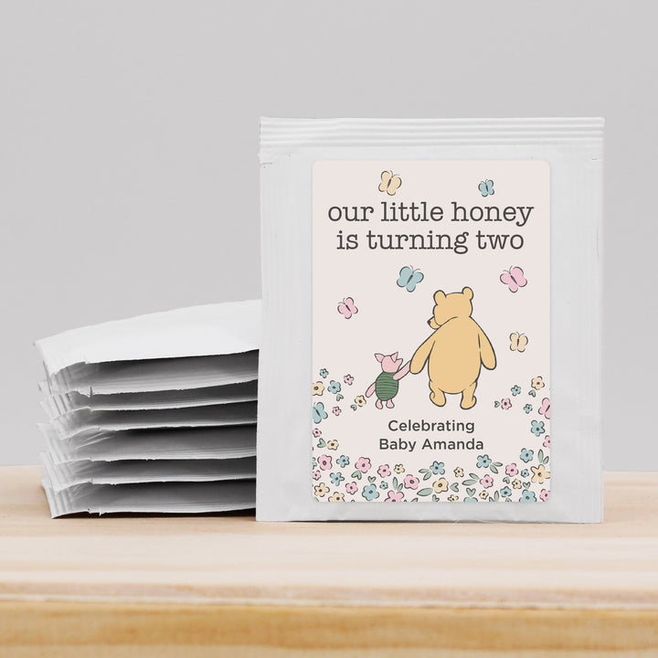 Personalized Tea Bags, Classic Winnie the Pooh Birthday Tea Favors, Our Little Honey Turning One, Winnie the Pooh & Piglet
