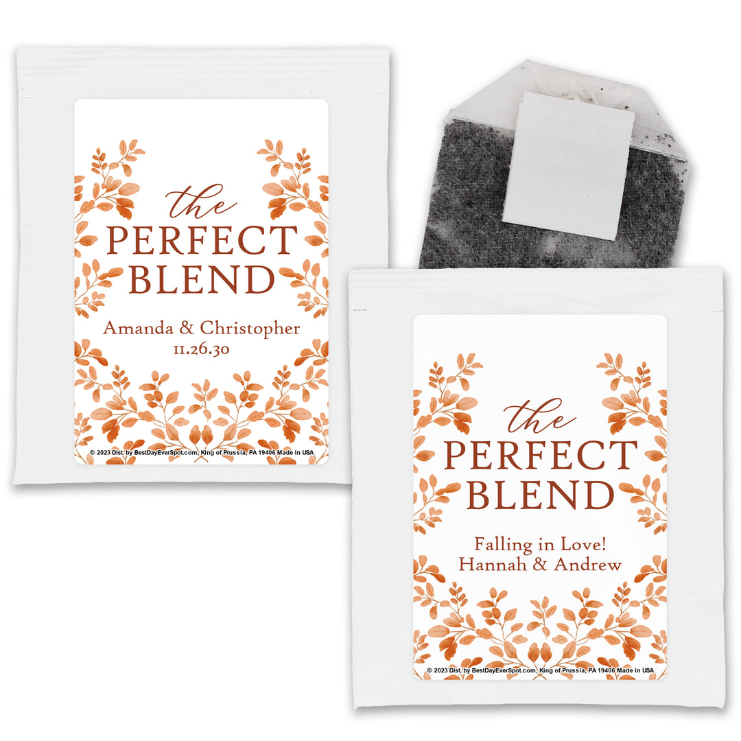The Perfect Blend Tea Wedding Favors, Fall Bridal Shower Tea Party, Autumn Leaves