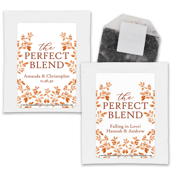 The Perfect Blend Tea Wedding Favors, Fall Bridal Shower Tea Party, Autumn Leaves