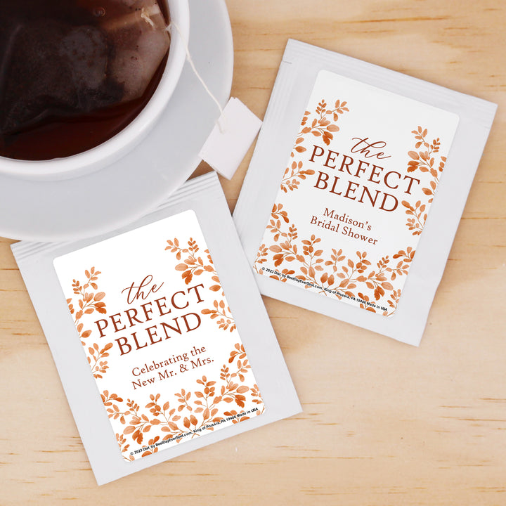 The Perfect Blend Tea Wedding Favors, Fall Bridal Shower Tea Party, Autumn Leaves