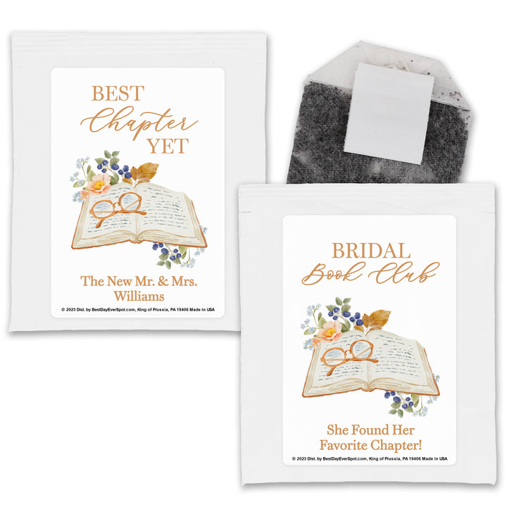 Bridal Shower Tea Favors, Wedding Favor Tea, Personalized Tea, Book Themed Bridal Shower Tea