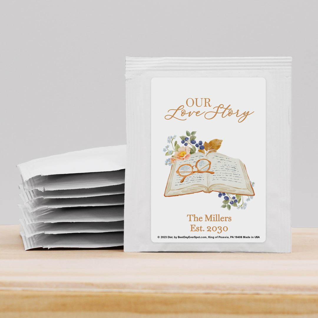 Bridal Shower Tea Favors, Wedding Favor Tea, Personalized Tea, Book Themed Bridal Shower Tea