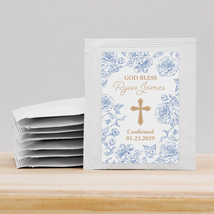 Baptism Tea Favors, First Holy Communion Tea Favors, Chinoiserie Toile Baptism Tea Bags