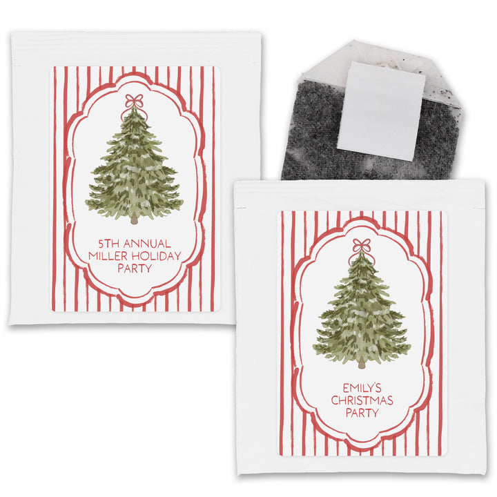 Christmas Tree Stripe, Tea Bag Favors