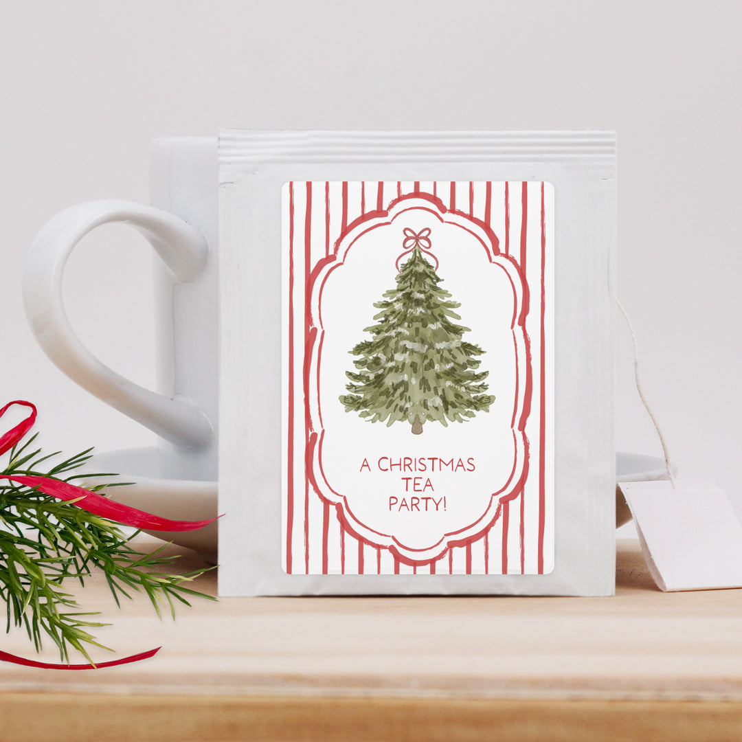Christmas Tree Stripe, Tea Bag Favors