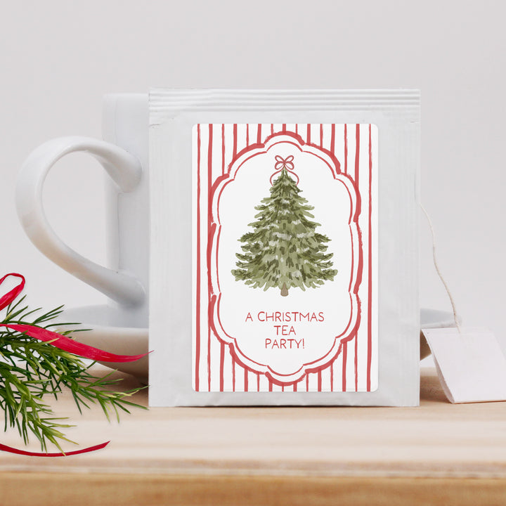 Christmas Tree Stripe, Tea Bag Favors