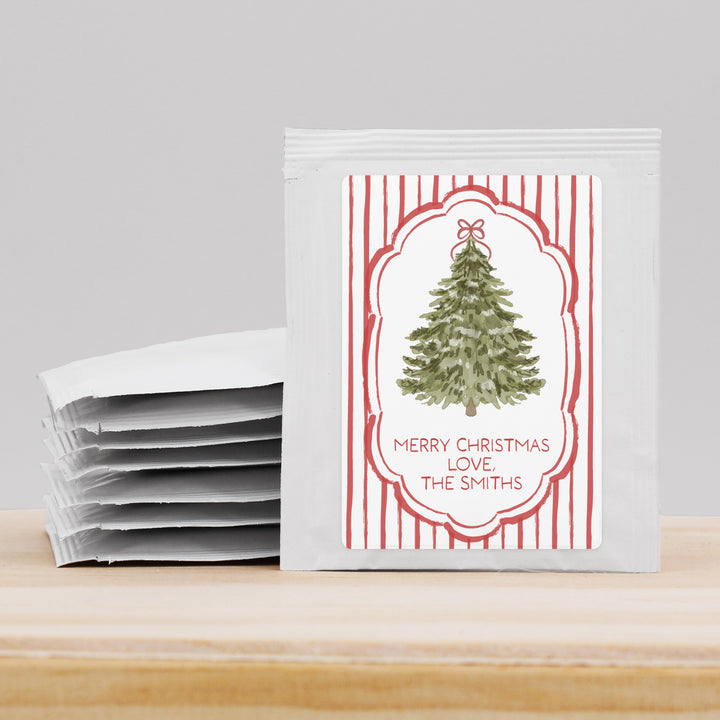 Christmas Tree Stripe, Tea Bag Favors