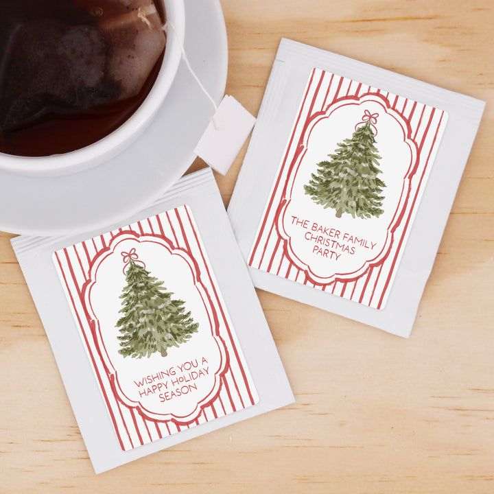 Christmas Tree Stripe, Tea Bag Favors