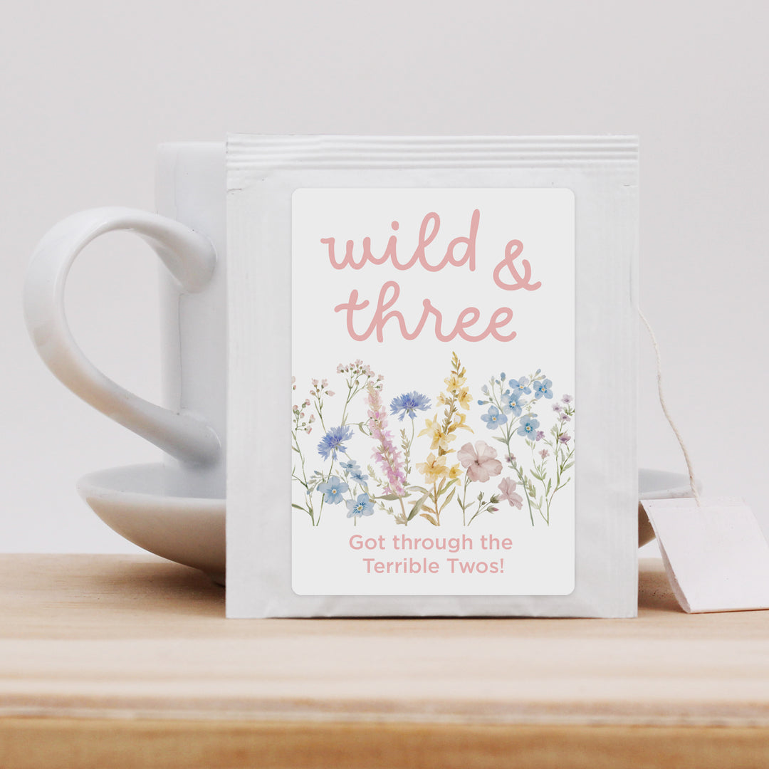 Little Wildflower Birthday, Wild One, Two Wild, Wild & Three, Birthday Tea Bags