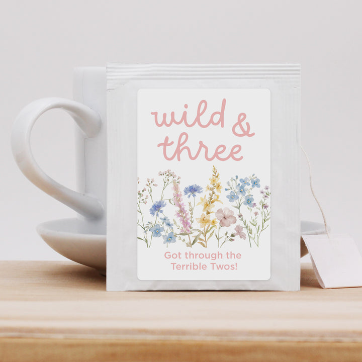 Little Wildflower Birthday, Wild One, Two Wild, Wild & Three, Birthday Tea Bags
