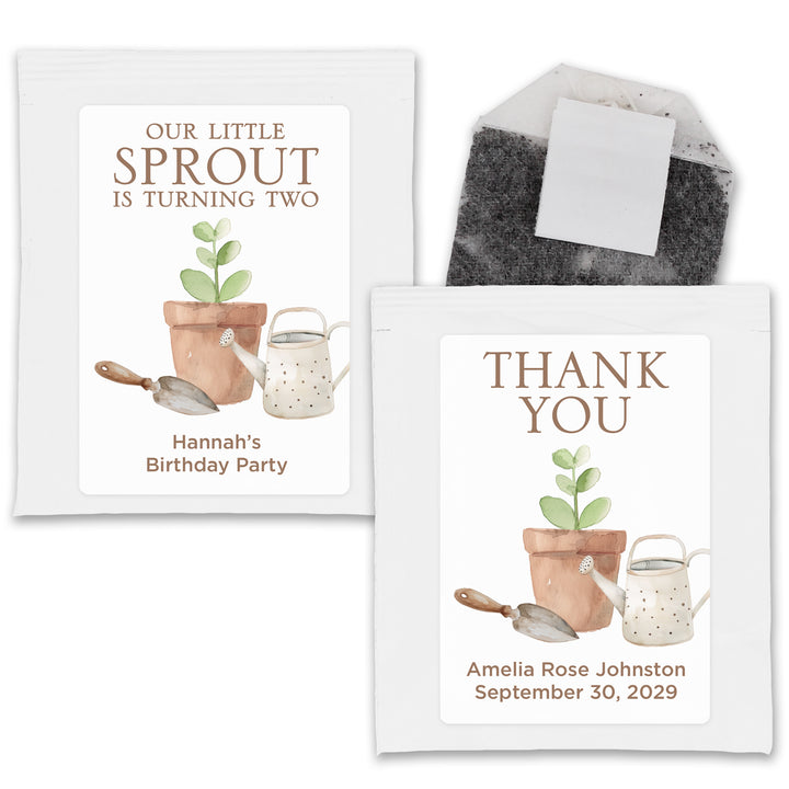 Little Sprout Birthday, Our Little Sprout is Turning One, Birthday Tea Bags