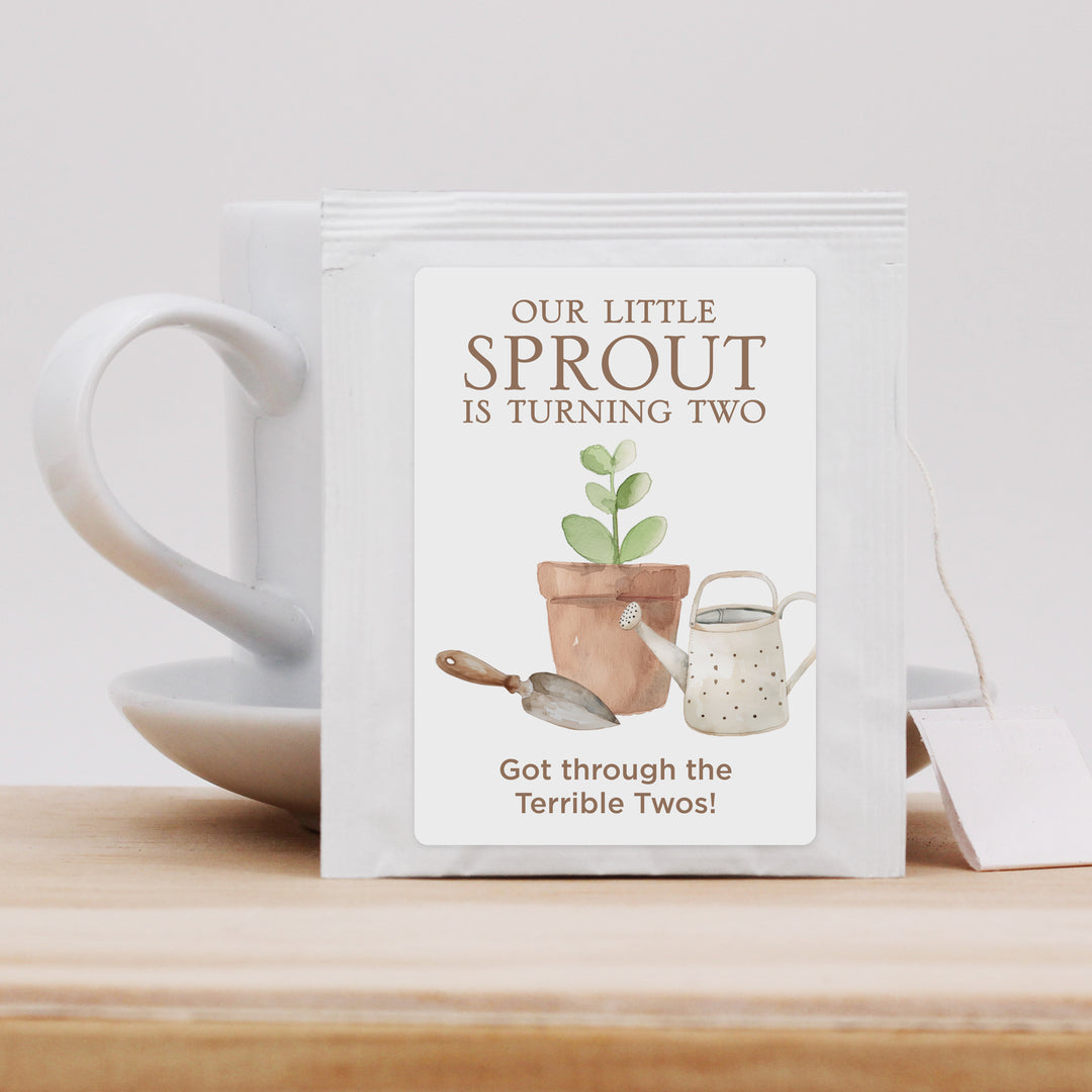 Little Sprout Birthday, Our Little Sprout is Turning One, Birthday Tea Bags