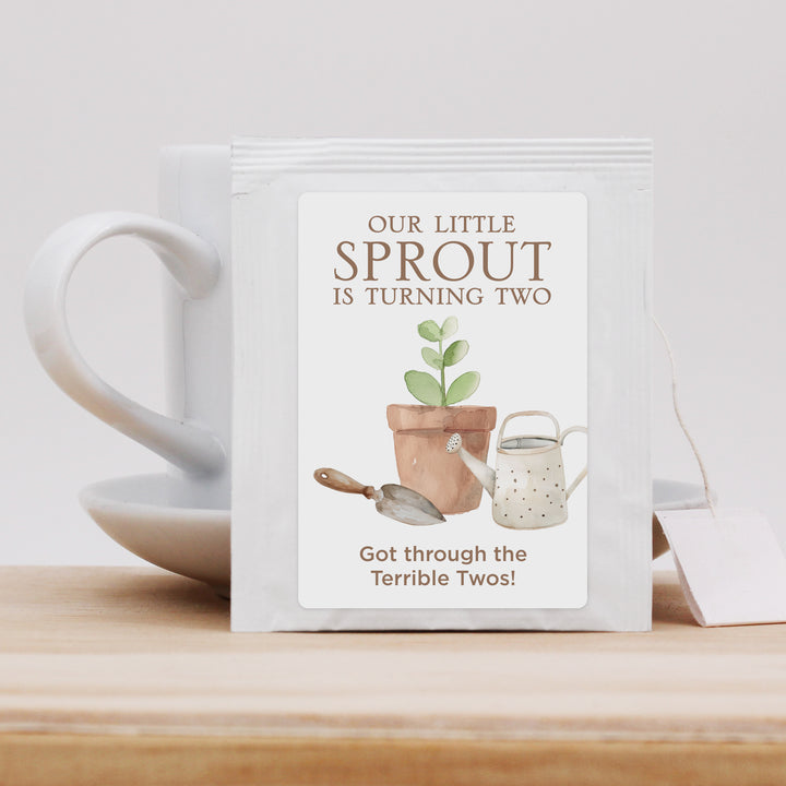 Little Sprout Birthday, Our Little Sprout is Turning One, Birthday Tea Bags
