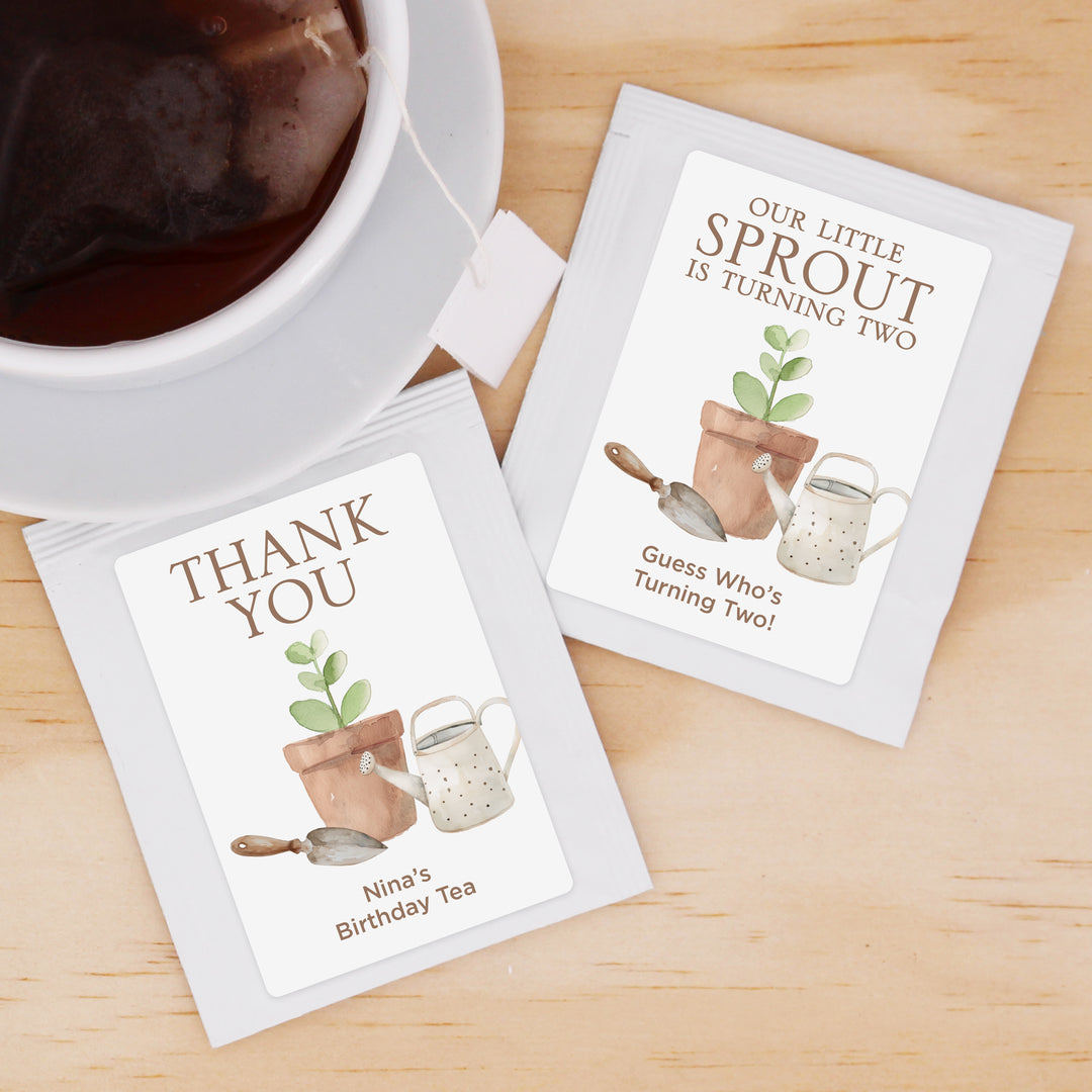 Little Sprout Birthday, Our Little Sprout is Turning One, Birthday Tea Bags