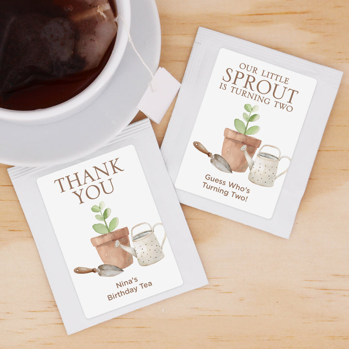 Little Sprout Birthday, Our Little Sprout is Turning One, Birthday Tea Bags