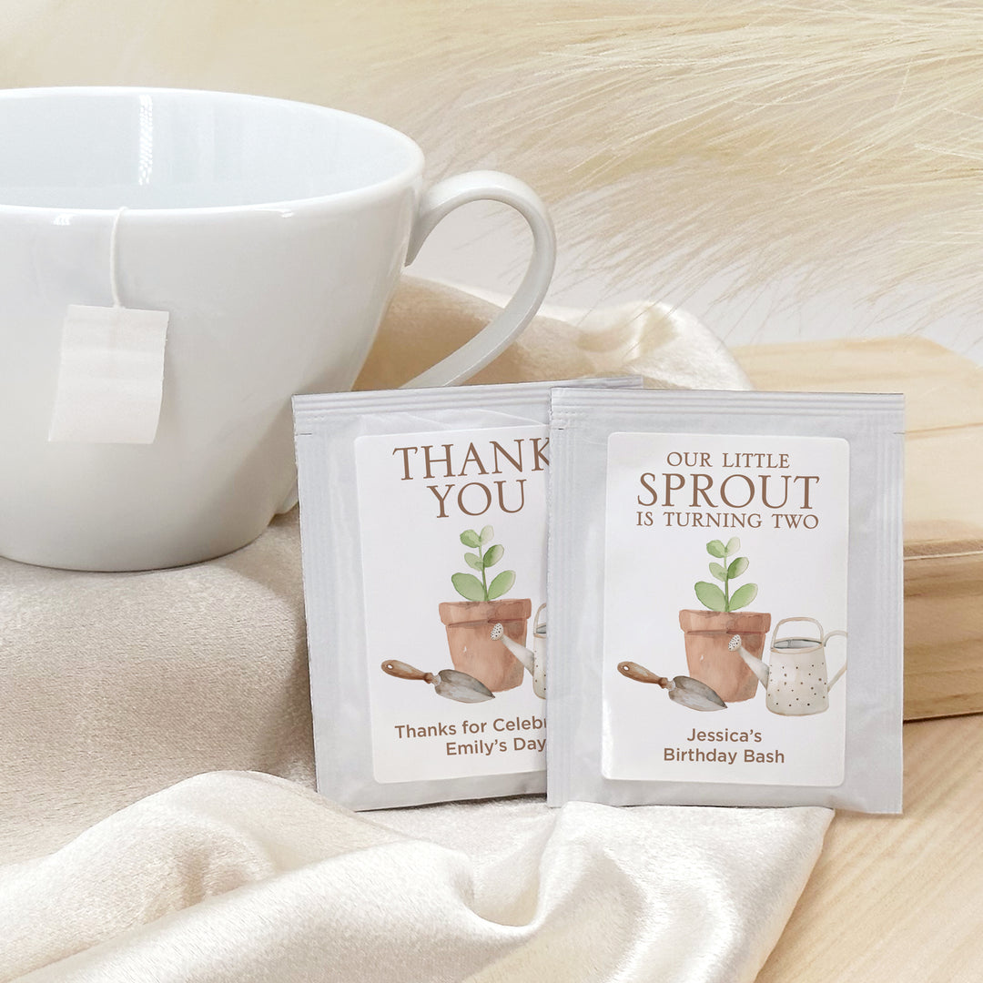 Little Sprout Birthday, Our Little Sprout is Turning One, Birthday Tea Bags