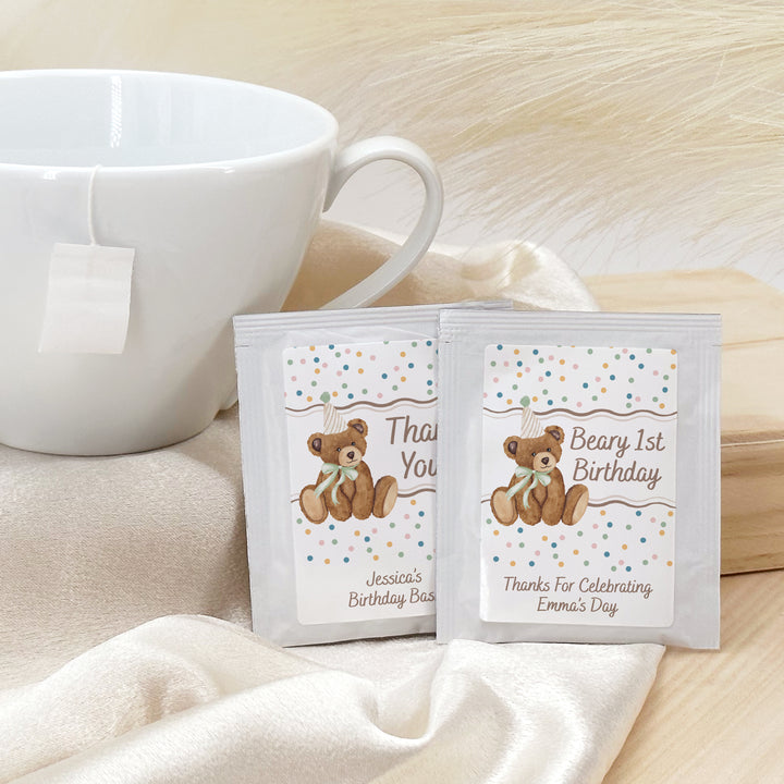 Bear Birthday, Beary 1st Birthday, Two Cute to Bear, Birthday Tea Bags