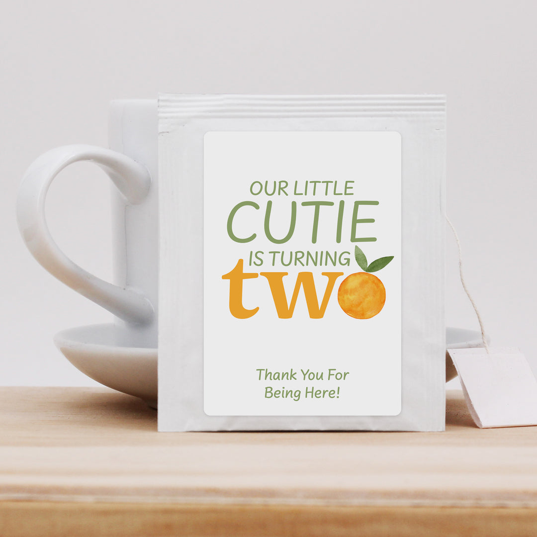 Little Cutie Birthday, Our Little Cutie is Turning One, Birthday Tea Bags