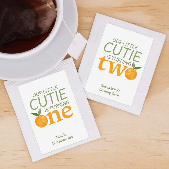Little Cutie Birthday, Our Little Cutie is Turning One, Birthday Tea Bags
