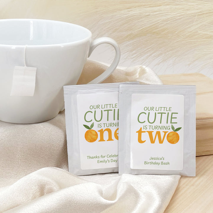 Little Cutie Birthday, Our Little Cutie is Turning One, Birthday Tea Bags