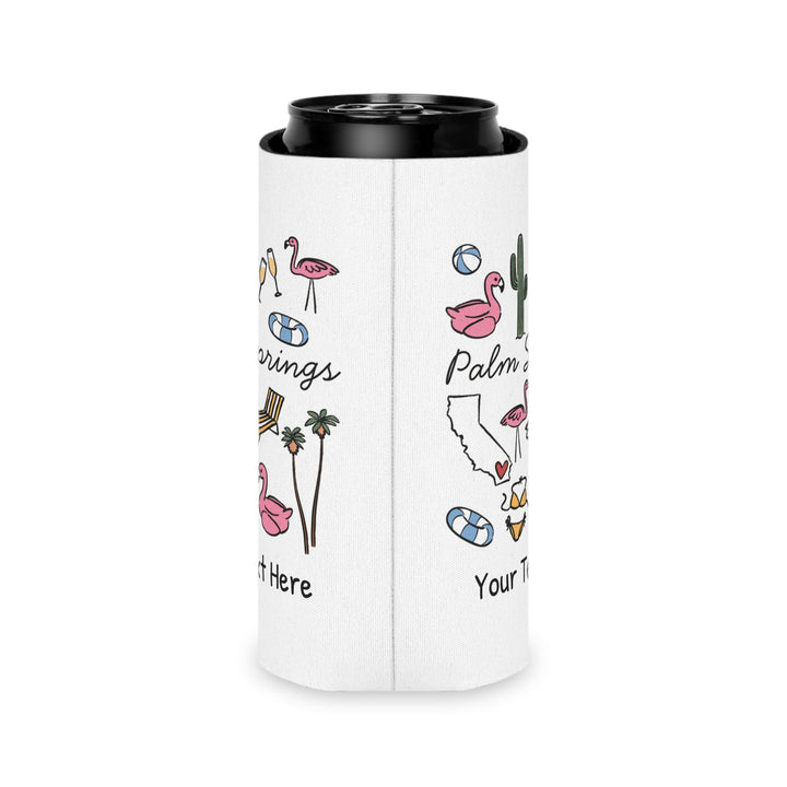 Palm Springs Can Cooler — Personalized Bachelorette Party Can Cooler