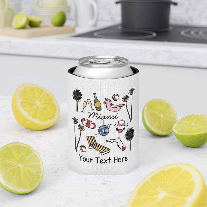 Miami Can Cooler — Personalized Bachelorette Party Can Cooler