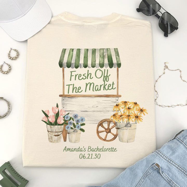 Fresh Off the Market Bridal Shower, Bridal Shower Shirt, Two-Sided Design, T-Shirt