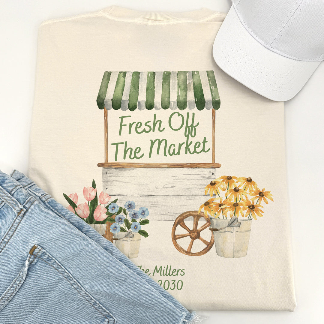 Fresh Off the Market Bridal Shower, Bridal Shower Shirt, Two-Sided Design, T-Shirt