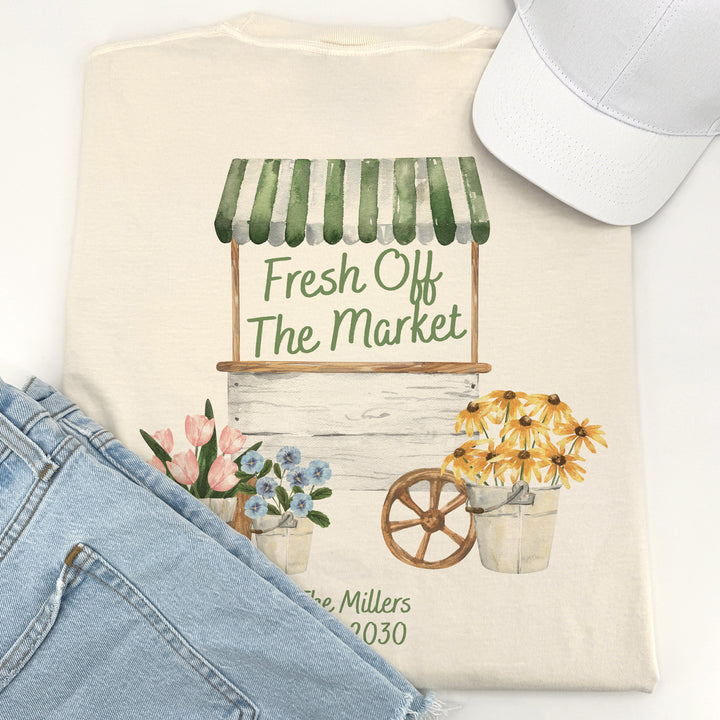 Fresh Off the Market Bridal Shower, Bridal Shower Shirt, Two-Sided Design, T-Shirt