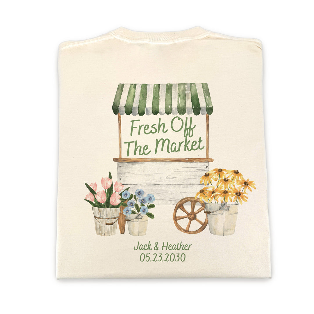 Fresh Off the Market Bridal Shower, Bridal Shower Shirt, Two-Sided Design, T-Shirt