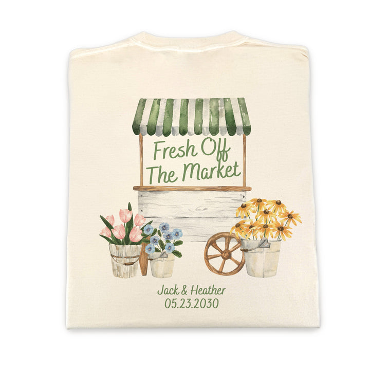 Fresh Off the Market Bridal Shower, Bridal Shower Shirt, Two-Sided Design, T-Shirt
