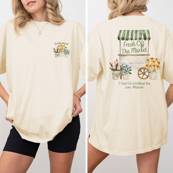 Fresh Off the Market Bridal Shower, Bridal Shower Shirt, Two-Sided Design, T-Shirt