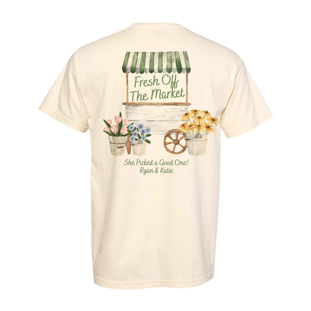 Fresh Off the Market Bridal Shower, Bridal Shower Shirt, Two-Sided Design, T-Shirt