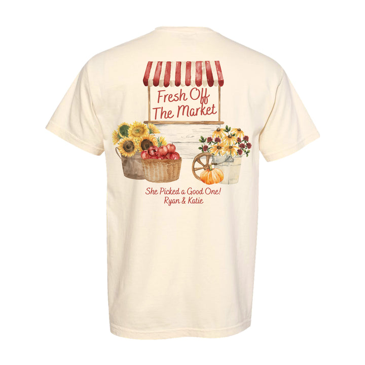 Fall Fresh Off the Market Bridal Shower, Bridal Shower Shirt, Two-Sided Design, T-Shirt
