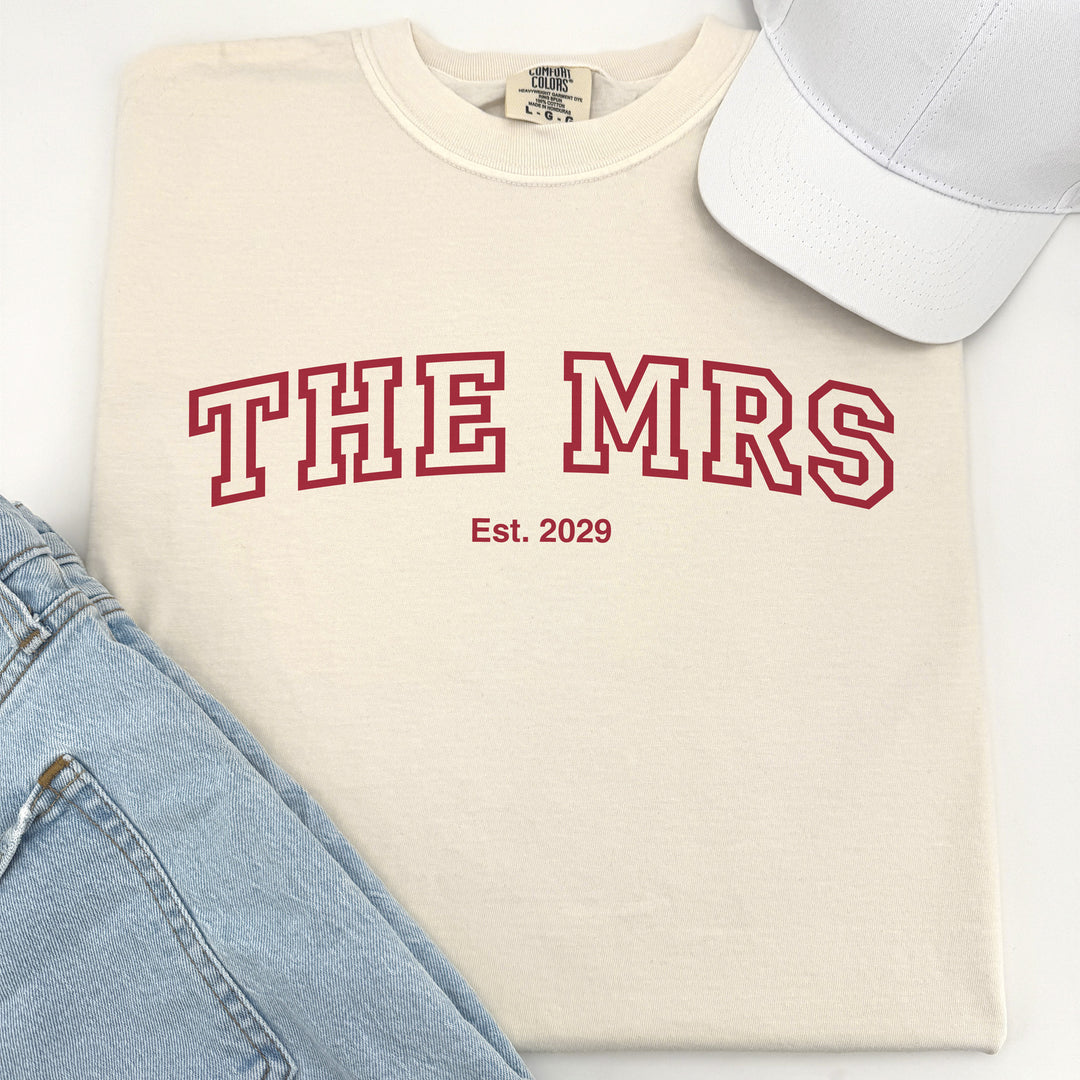 Collegiate Bride Shirt, Wifey, The Mrs, T-Shirt