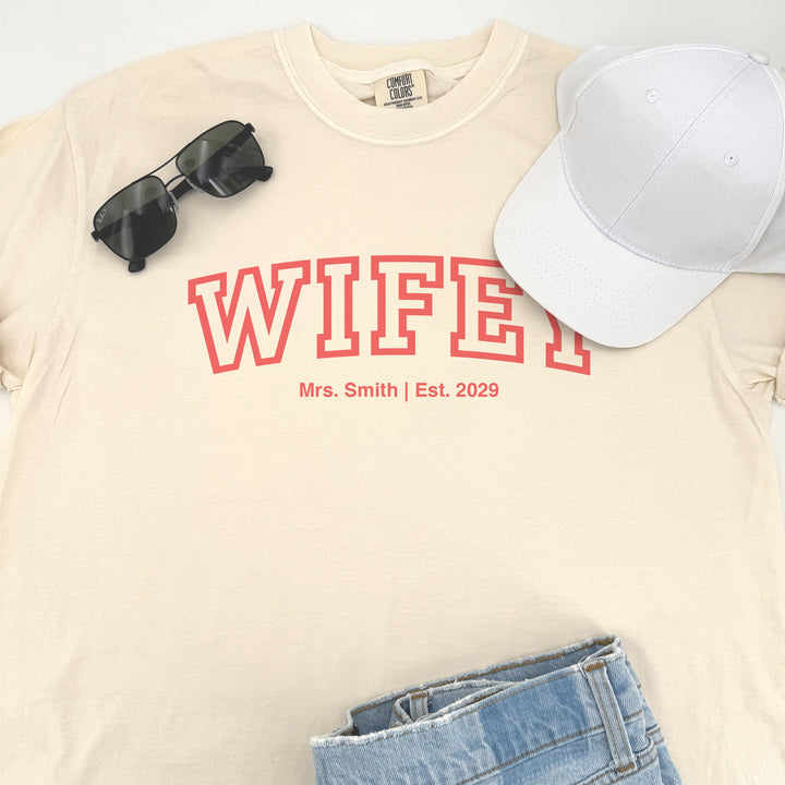 Collegiate Bride Shirt, Wifey, The Mrs, T-Shirt