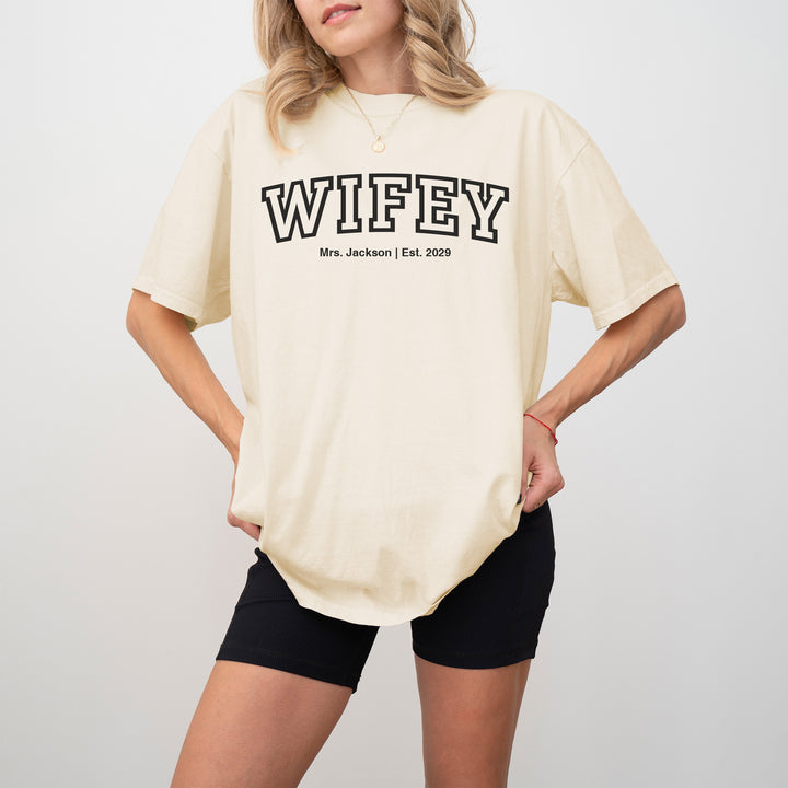 Collegiate Bride Shirt, Wifey, The Mrs, T-Shirt