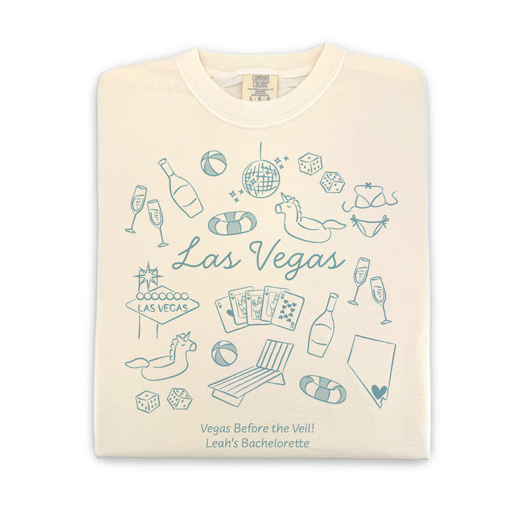 Las Vegas Bachelorette Doodle, Girls Trip, One-Sided Design on Front, T-Shirt