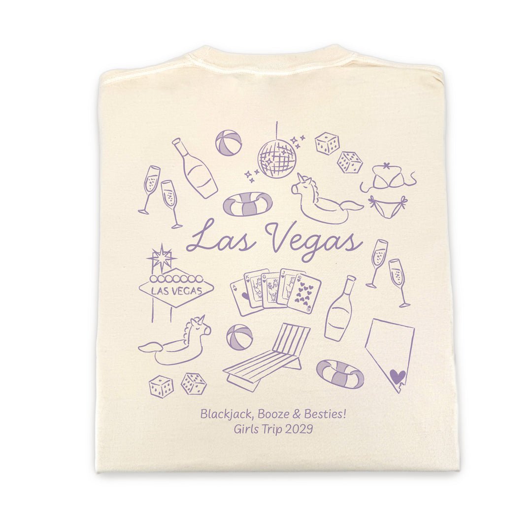 Las Vegas Bachelorette Doodle, Girls Trip, Two-Sided Design, T-Shirt