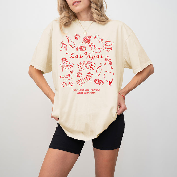 Las Vegas Bachelorette Doodle, Girls Trip, One-Sided Design on Front, T-Shirt