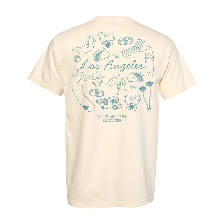 Los Angeles Bachelorette Doodle, Girls Trip Tee, Two-Sided Design, T-Shirt