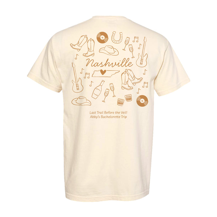 Nashville Bachelorette Doodle, Girls Trip, Two-Sided Design, T-Shirt